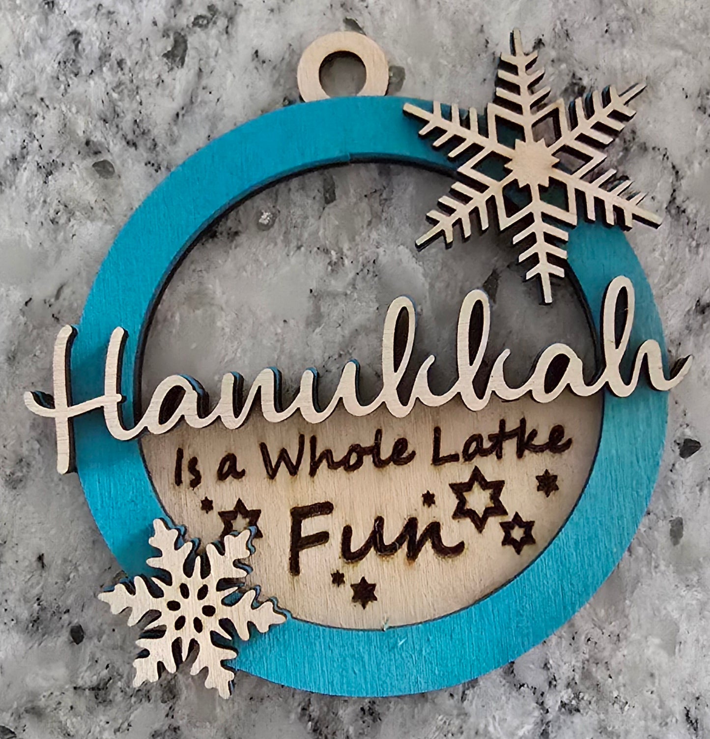 Ornament-Hanukkah 2 Snowflakes