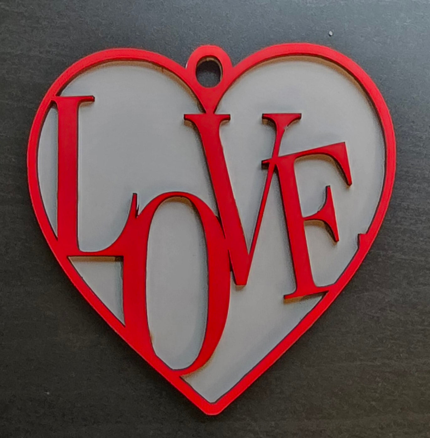 Love Heart Red on White