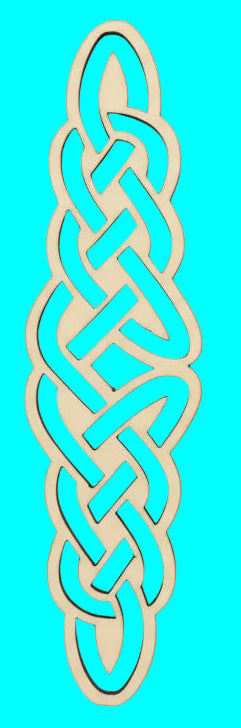 Decorative item with a braided design on a turquoise background
