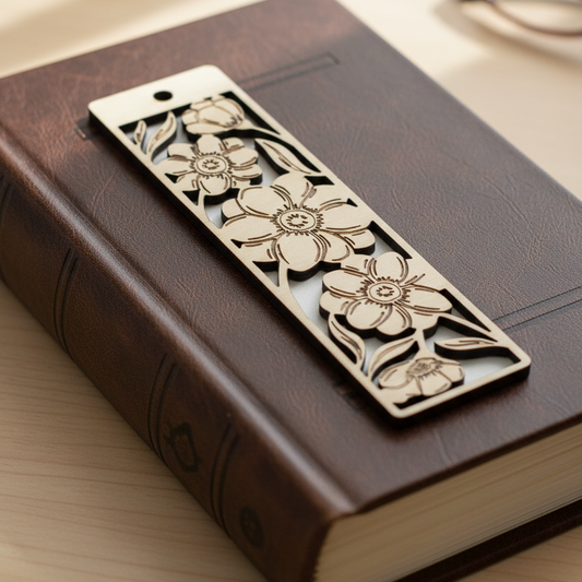 Bookmark with Blooming Flowers