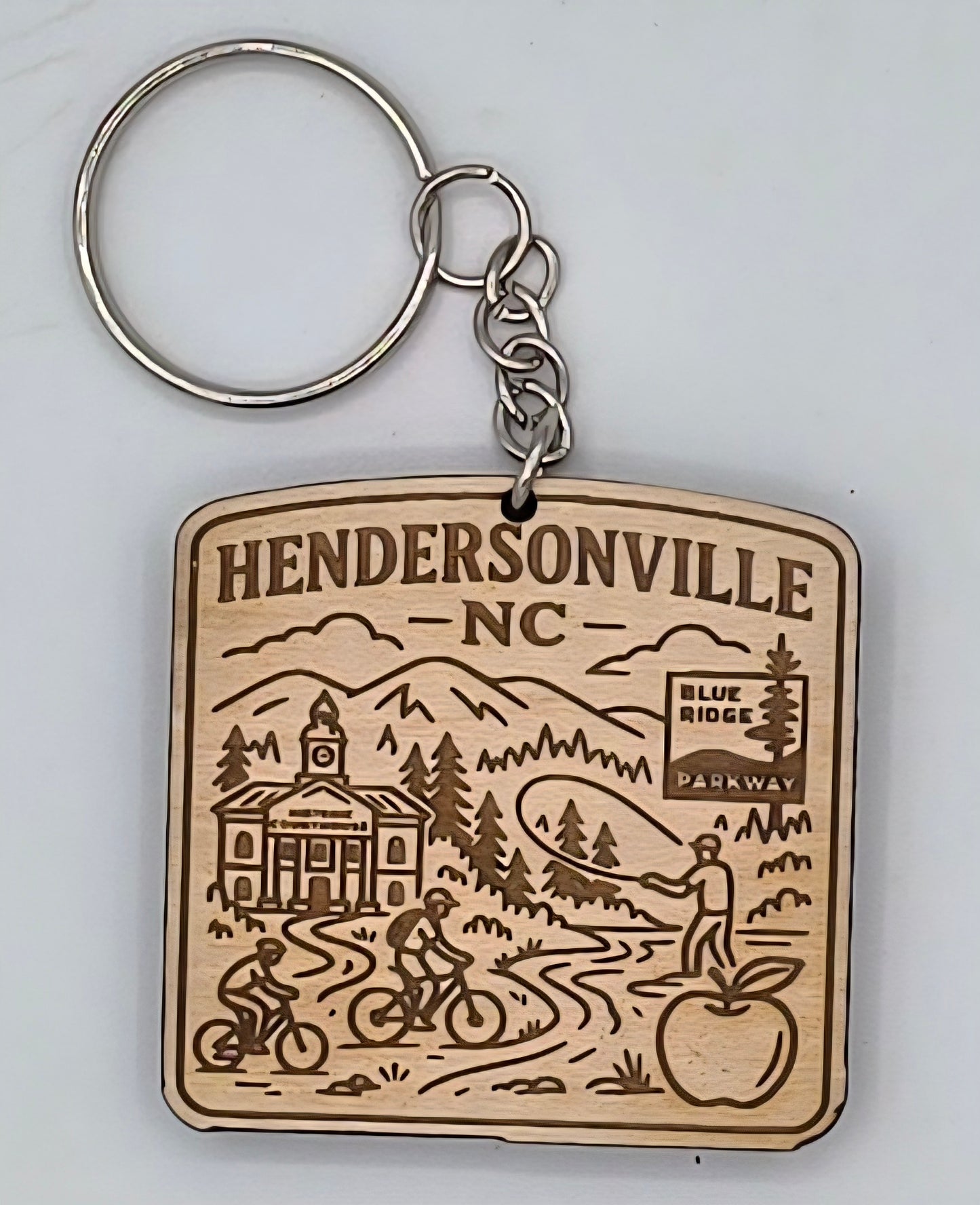 Hendersonville, NC Laser Engraved Keychain