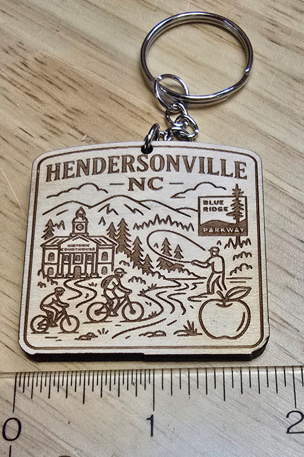 Hendersonville, NC Laser Engraved Keychain