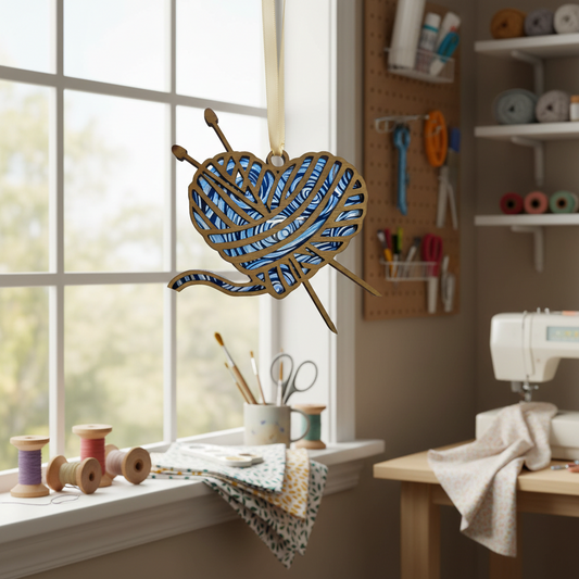 Yarn Ball, Knit Sun Catcher