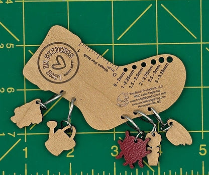 Sock week garden marker set back