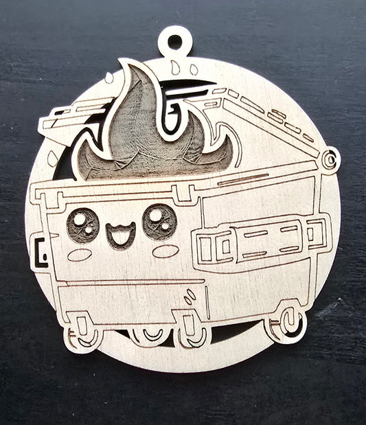 Dumpster Fire Ornament -Single Color