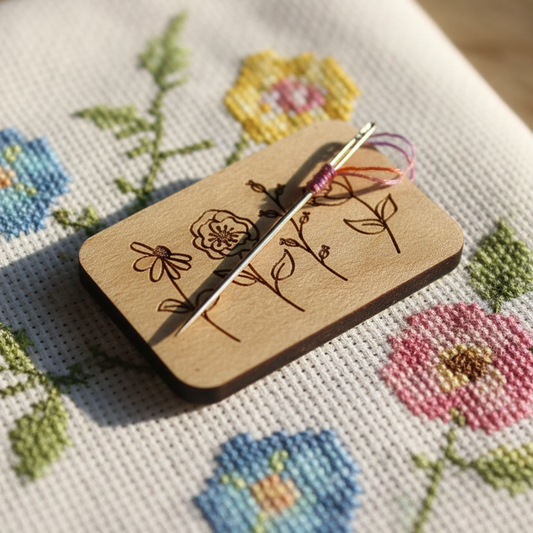 needle minder on cross stitch

